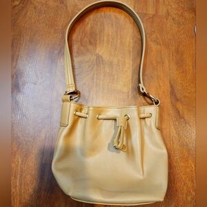 Nine West beige mini bucket bag purse backpack Brown Bronze